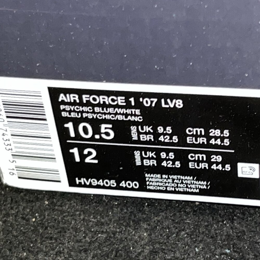 NEW Nike Air Force 1 '07 LV8 Psychic Blue Patent HV9405-400 Men Size 10.5 - Picture 7 of 7